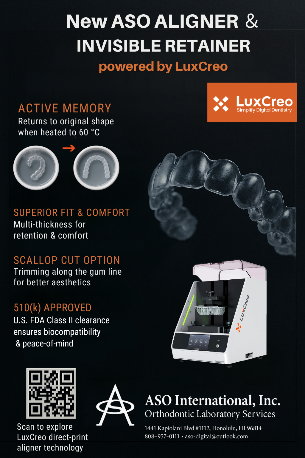 LuxCreo Direct Printed Aligner & Retainer